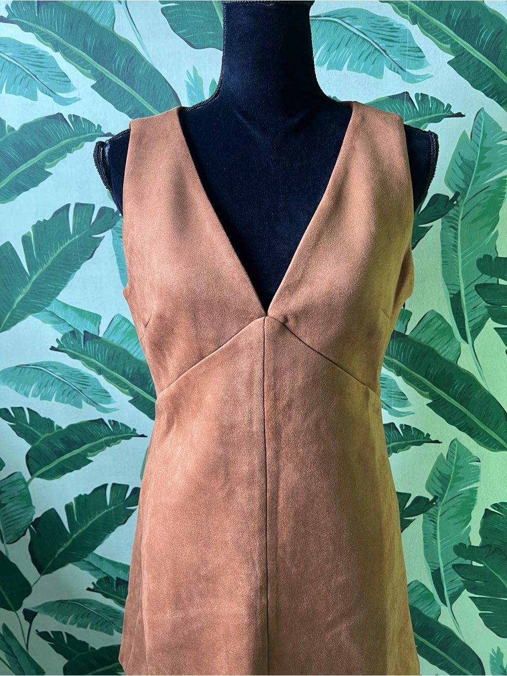 Commense Faux Suede Mini Dress Womens Medium Brown NWT - Picture 5 of 12